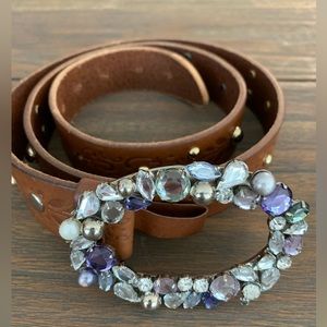 Authentic Dolce and Gabbana vintage leather and rhinestone belt